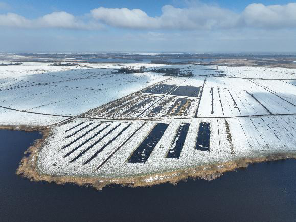 Botanica – Hegewarren peat innovation polder, Fryslân, aerial view